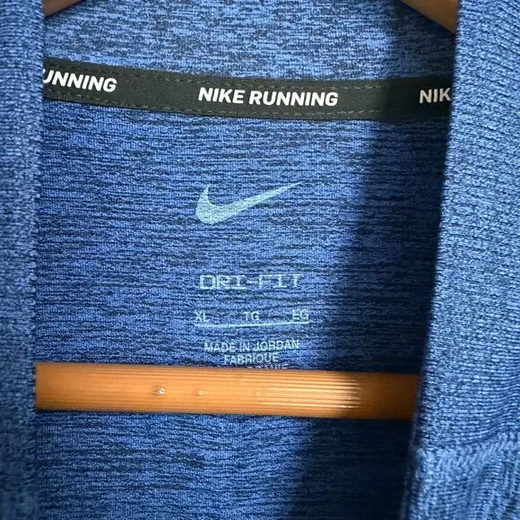 Nike Running Dri-Fit Pullover Mens XL Heather Blue Quarter Zip Long Sleeve Shirt - Picture 3 of 9